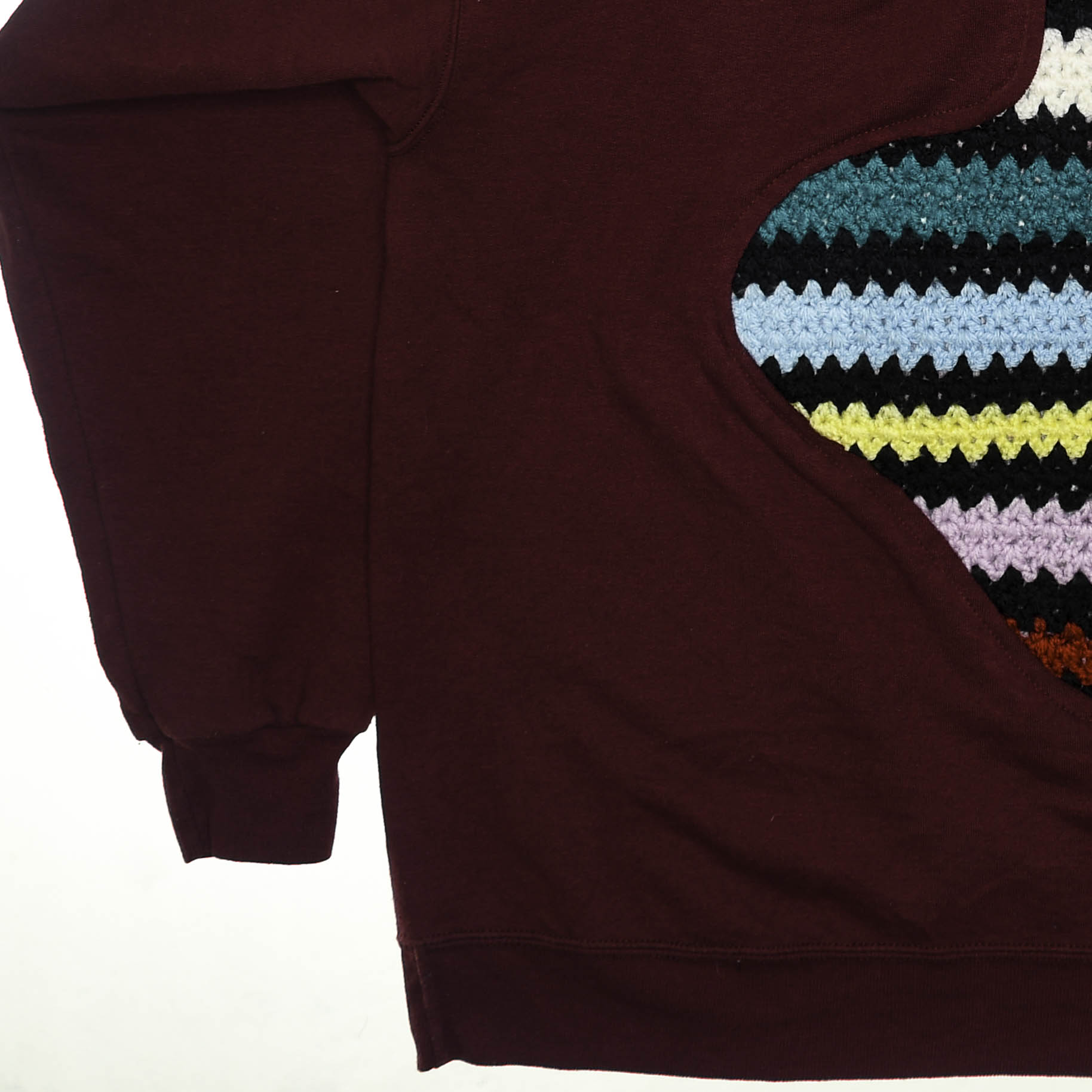 Maroon Crochet Amoeba Pullover