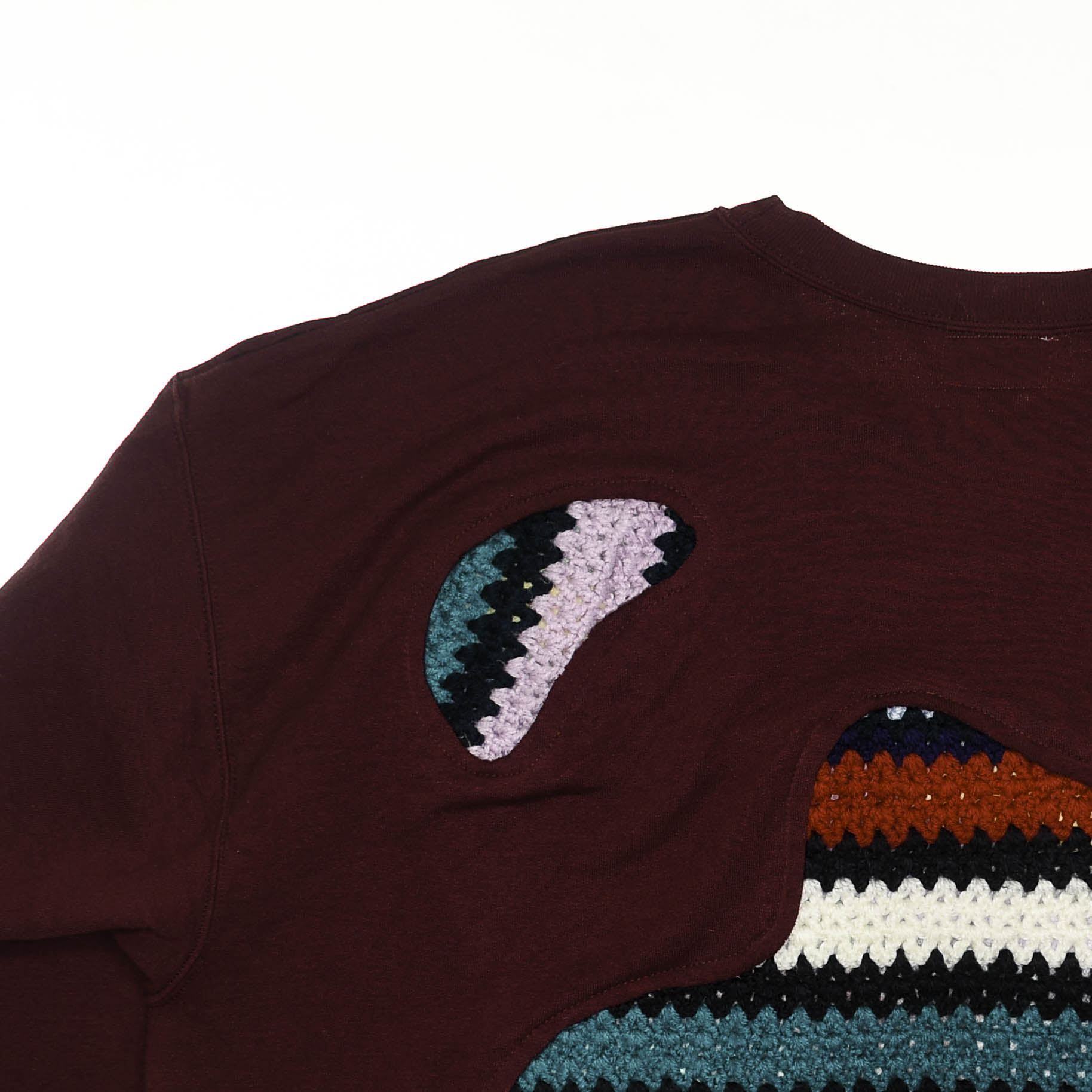 Maroon Crochet Amoeba Pullover