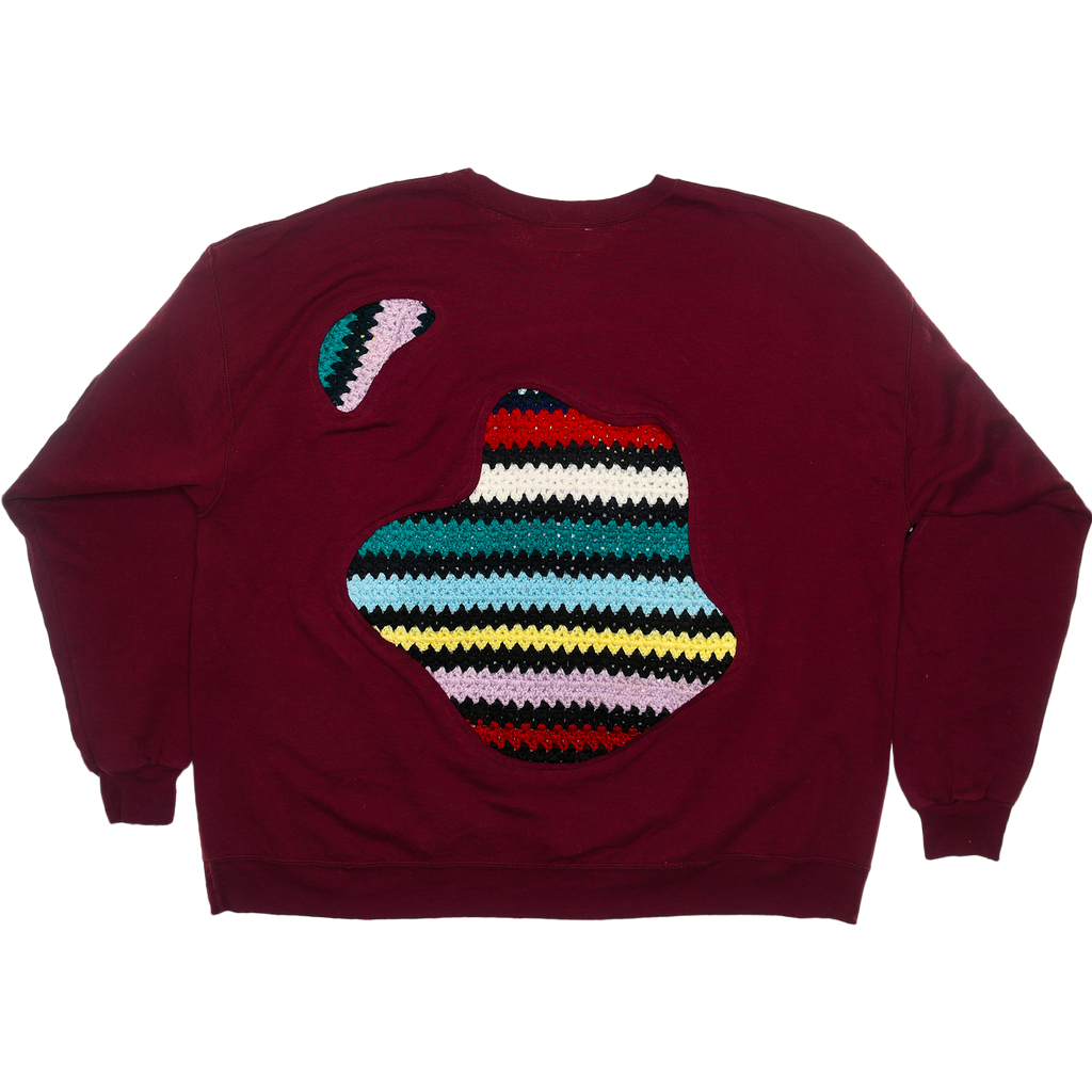 Maroon Crochet Amoeba Pullover