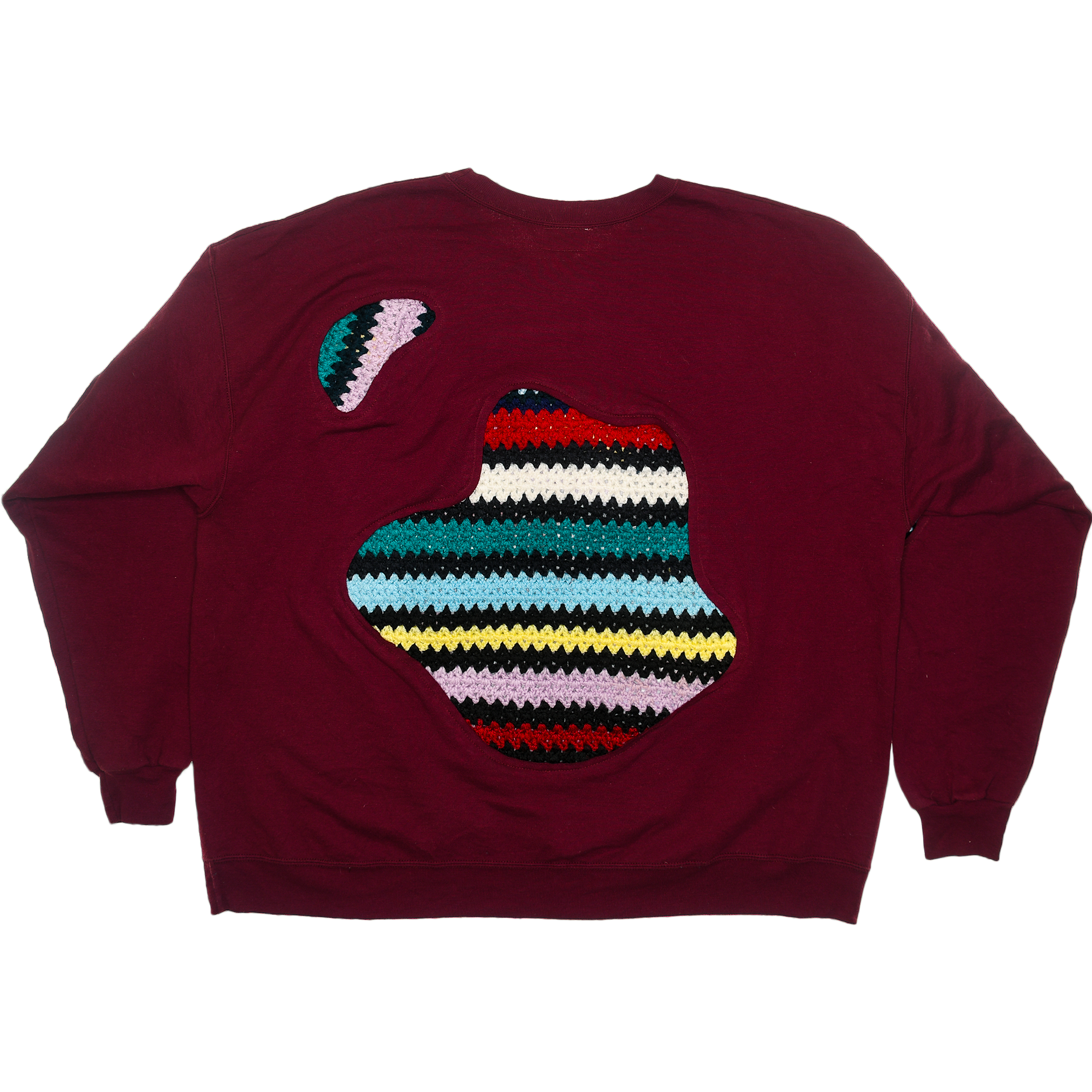 Maroon Crochet Amoeba Pullover