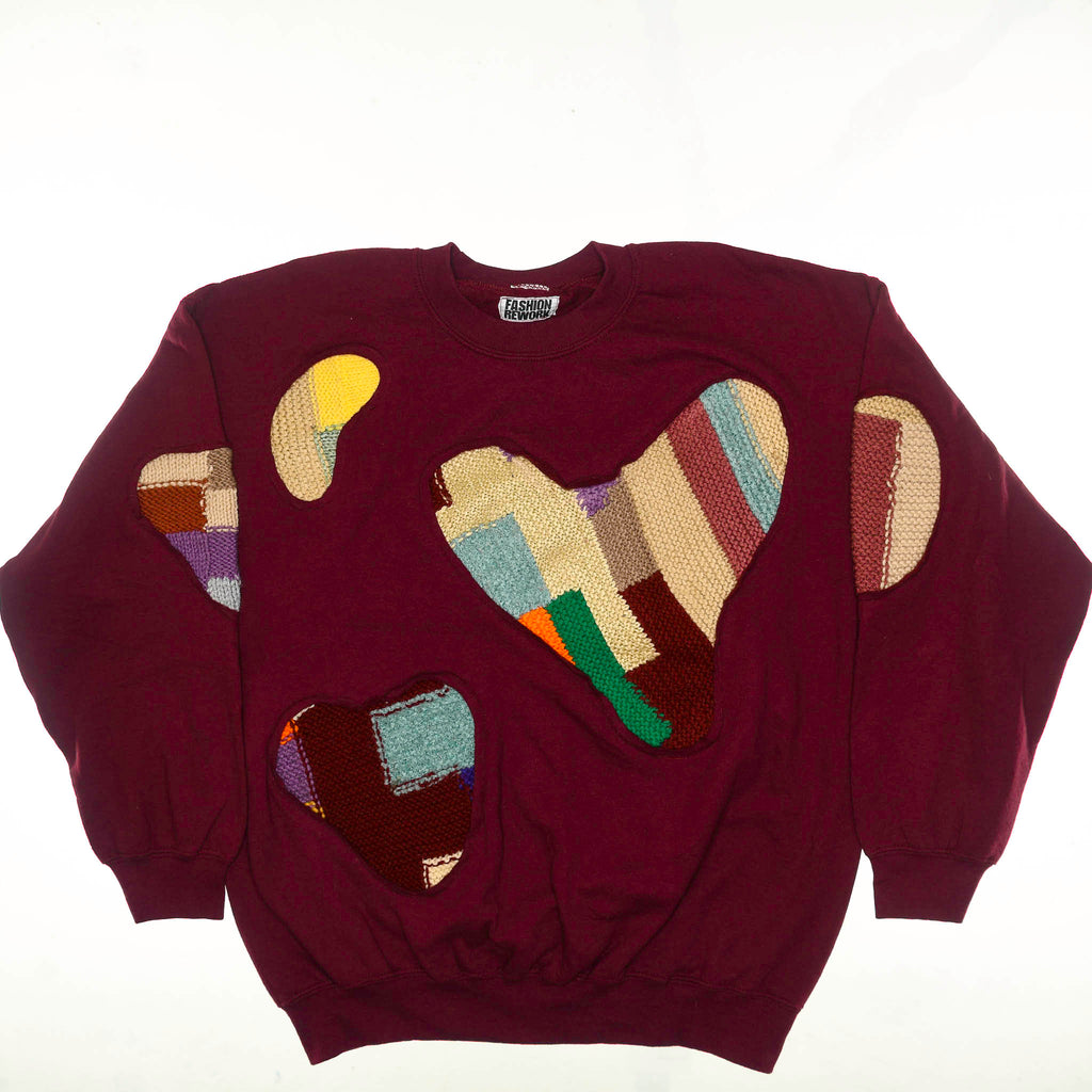 Maroon Crochet Amoeba Pullover