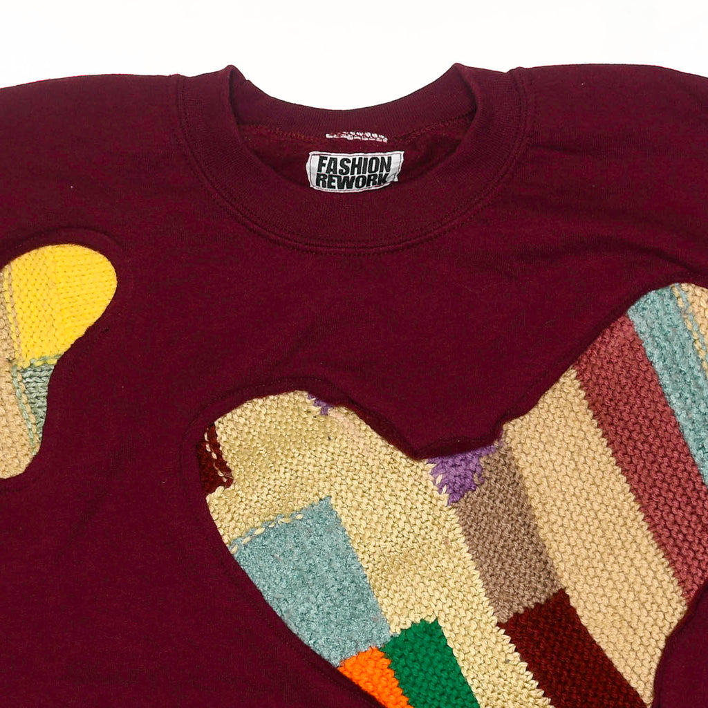 Maroon Crochet Amoeba Pullover