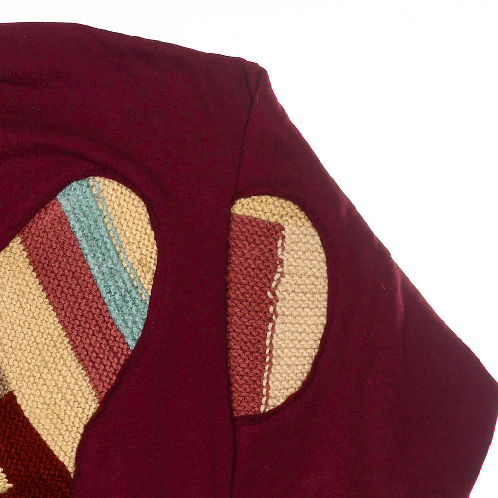 Maroon Crochet Amoeba Pullover