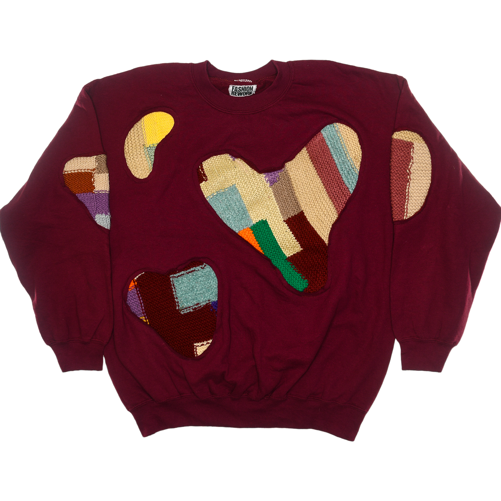 Maroon Crochet Amoeba Pullover