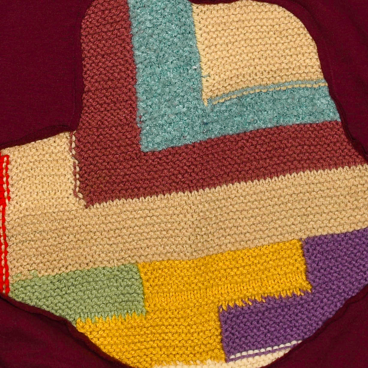 Maroon Crochet Amoeba Pullover