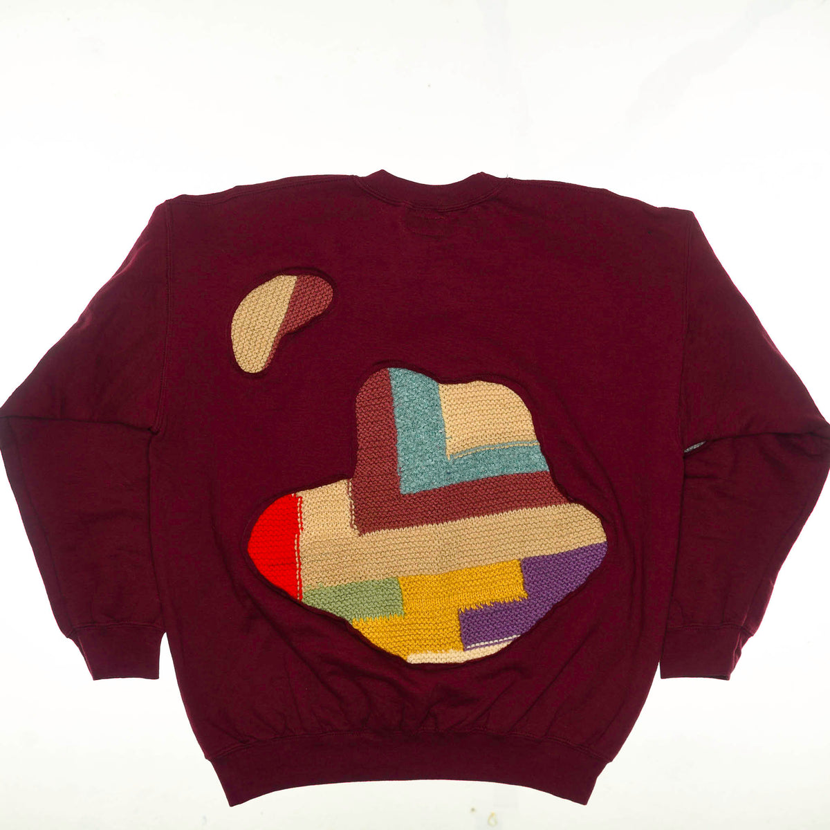 Maroon Crochet Amoeba Pullover