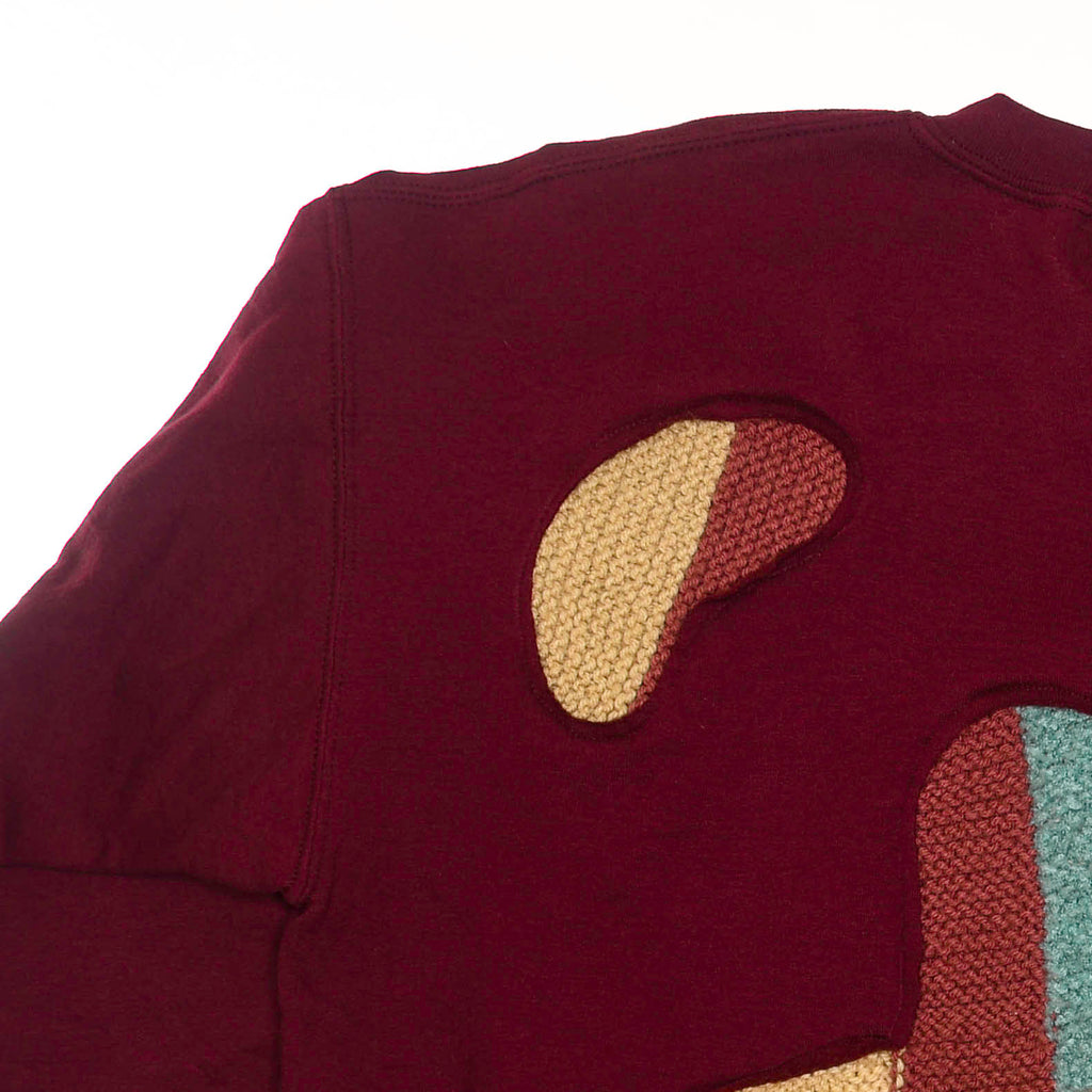Maroon Crochet Amoeba Pullover