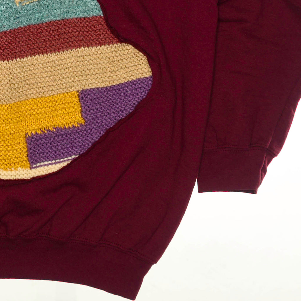 Maroon Crochet Amoeba Pullover