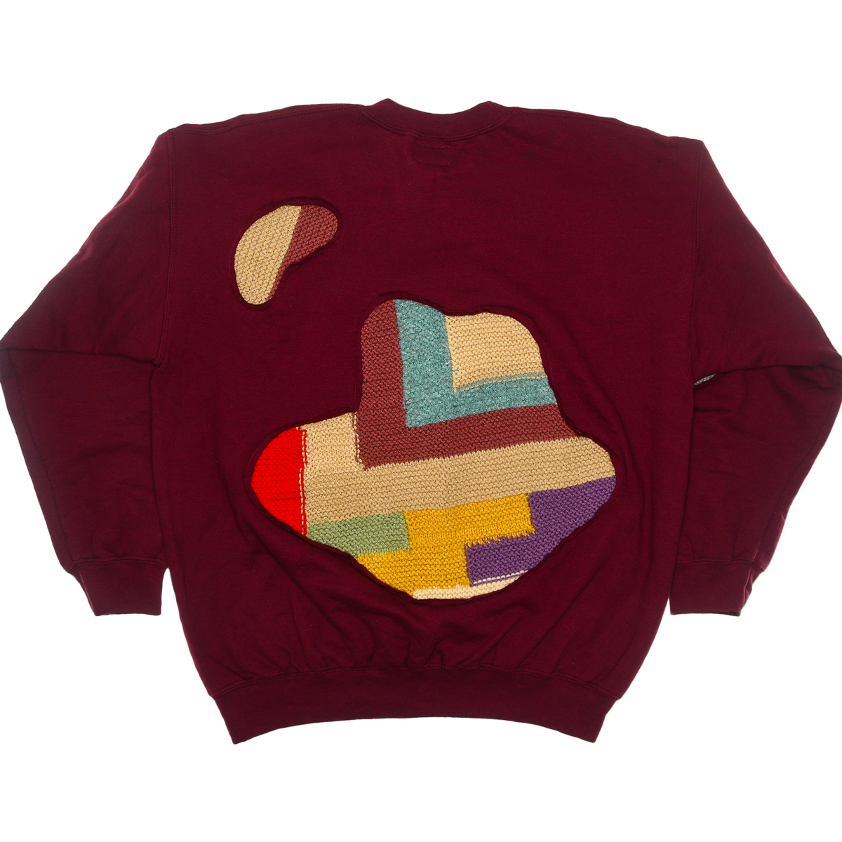 Maroon Crochet Amoeba Pullover