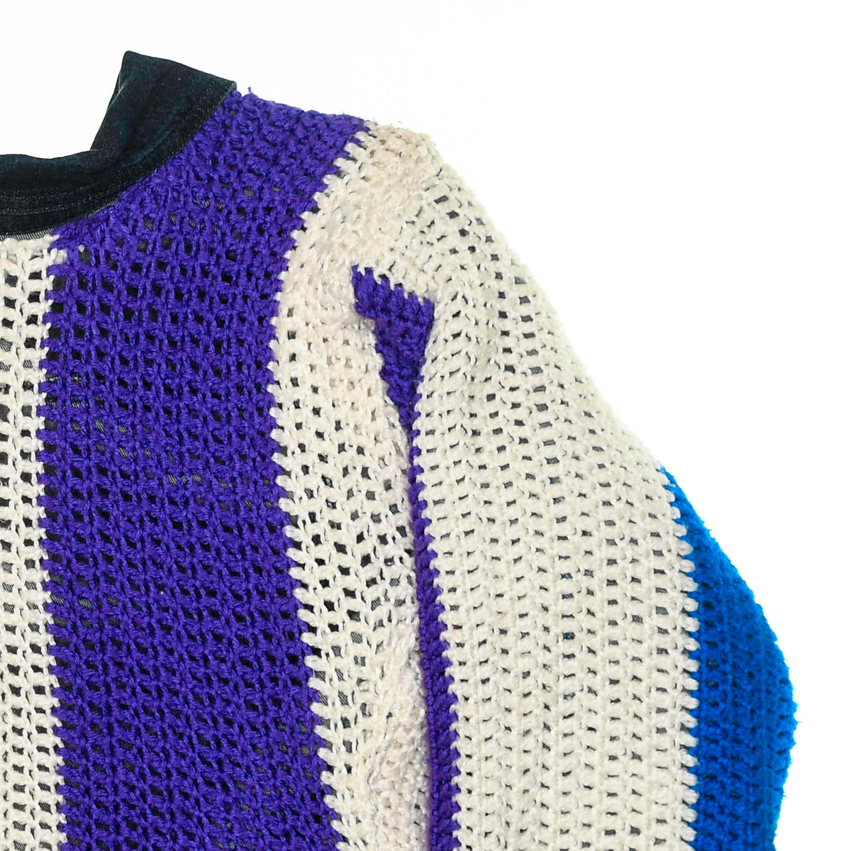 Colorblock Reversible Crochet Jean Jacket