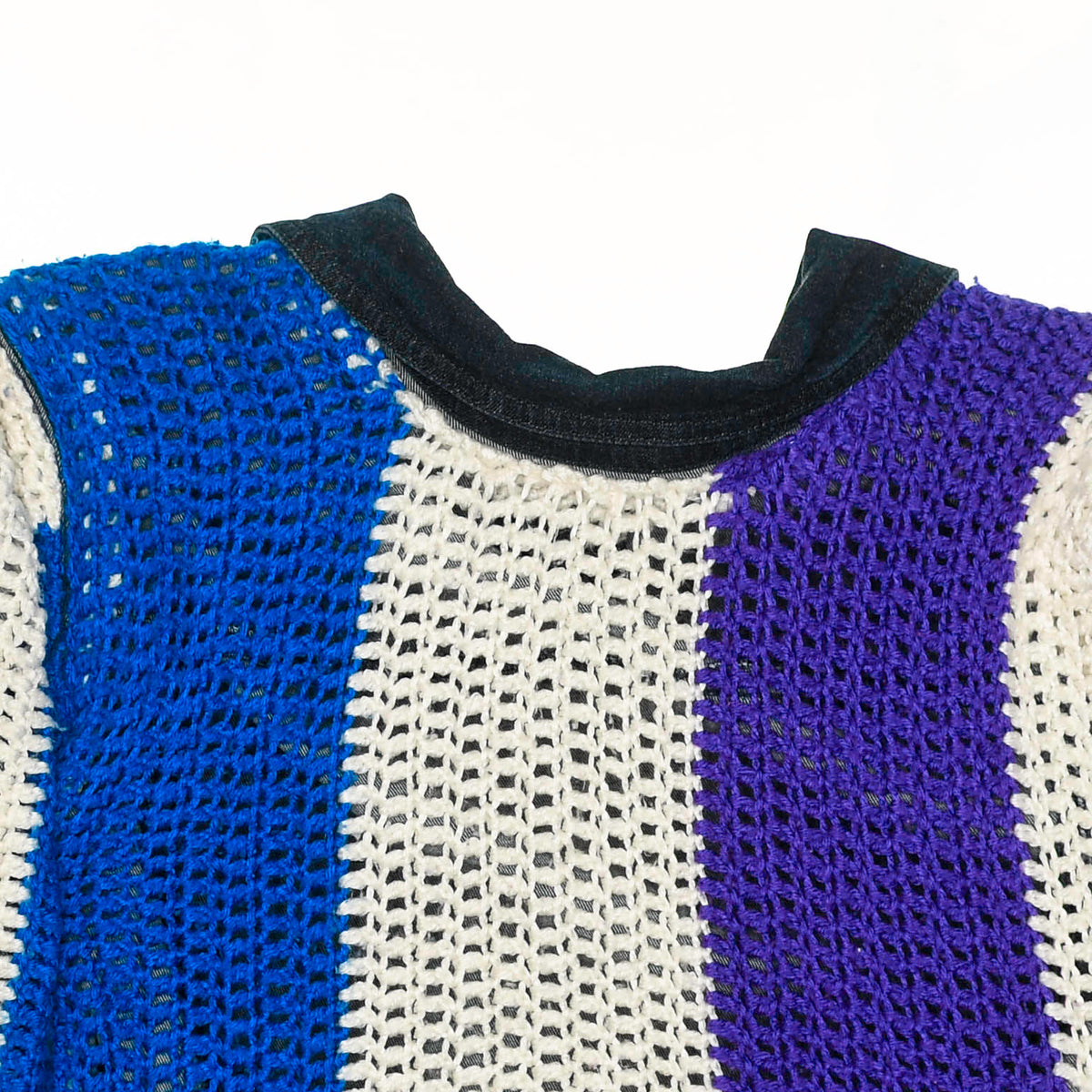 Colorblock Reversible Crochet Jean Jacket