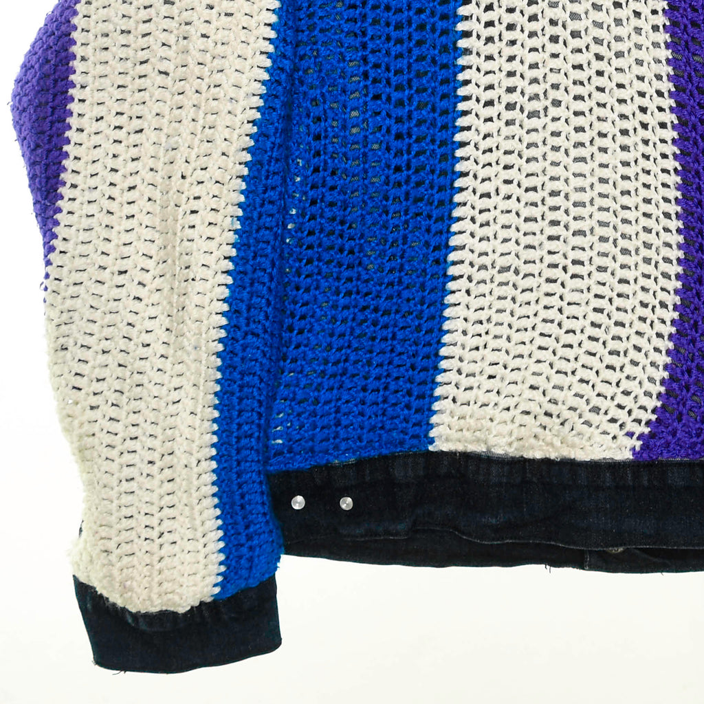 Colorblock Reversible Crochet Jean Jacket