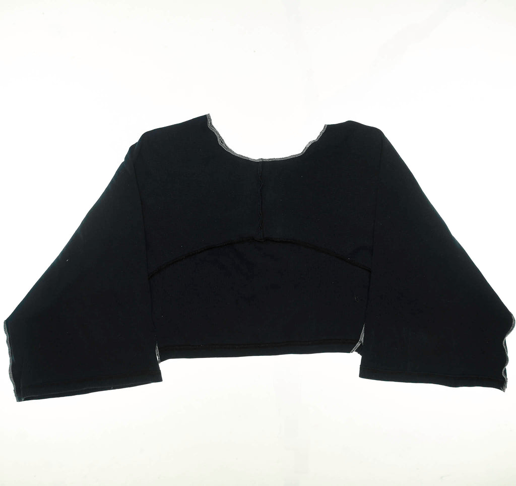 Navy Ribbed Reversible Crop Top