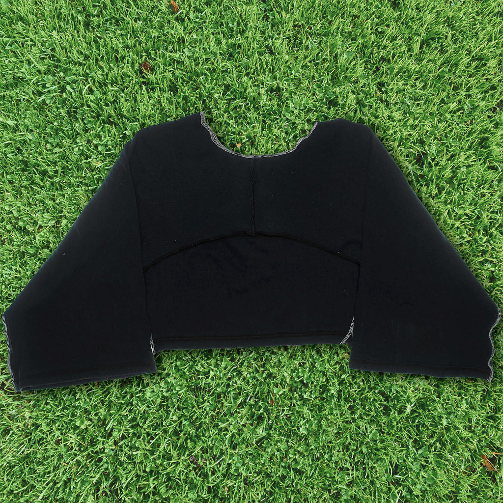 Navy Ribbed Reversible Crop Top