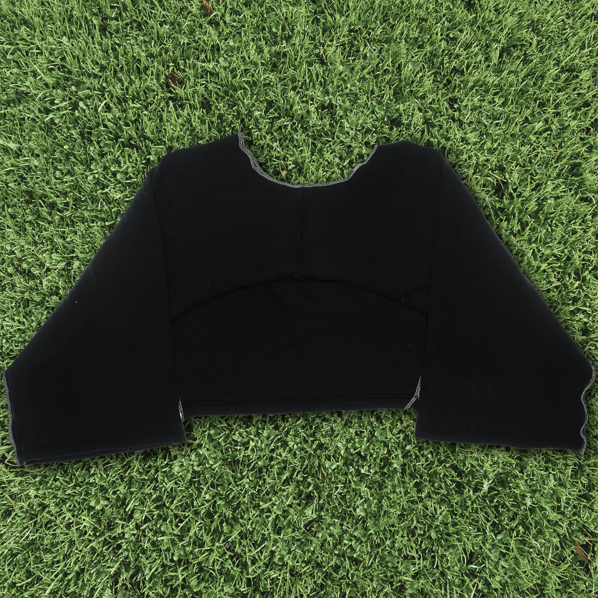 Navy Ribbed Reversible Crop Top