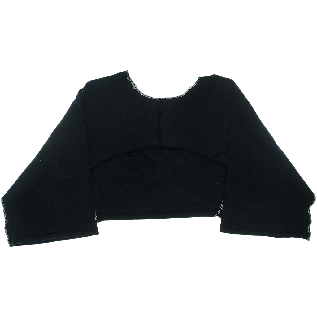 Navy Ribbed Reversible Crop Top
