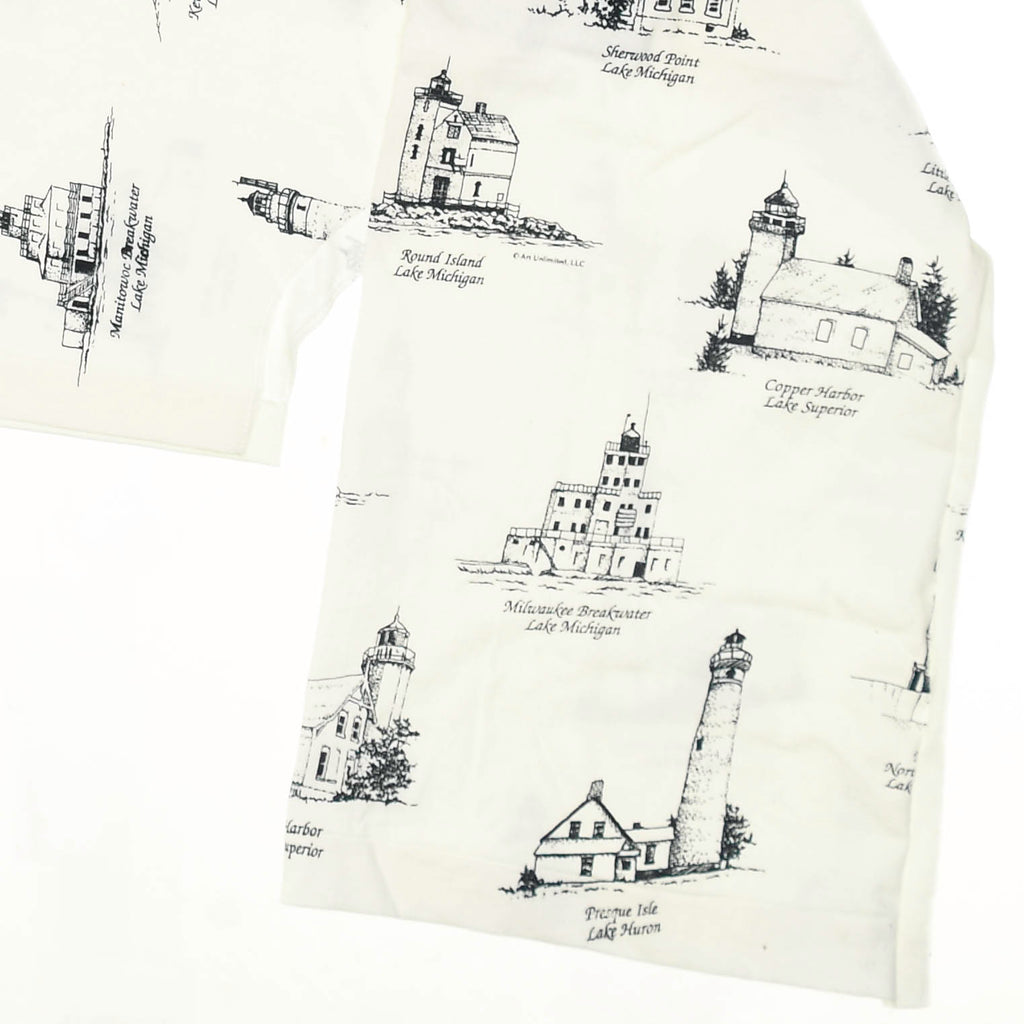 Lighthouses White Reversible Crop Top