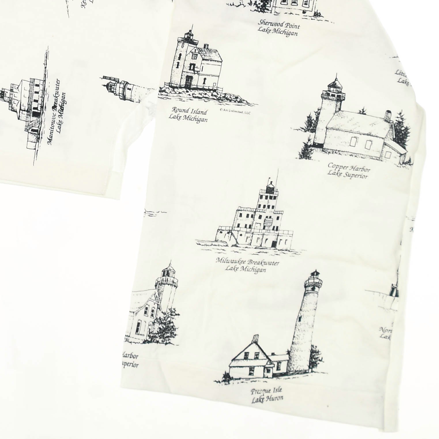 Lighthouses White Reversible Crop Top