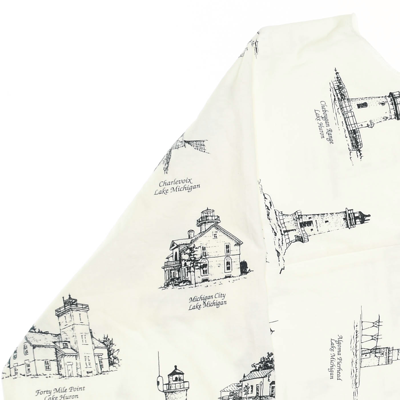 Lighthouses White Reversible Crop Top