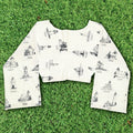 Lighthouses White Reversible Crop Top