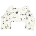 Lighthouses White Reversible Crop Top
