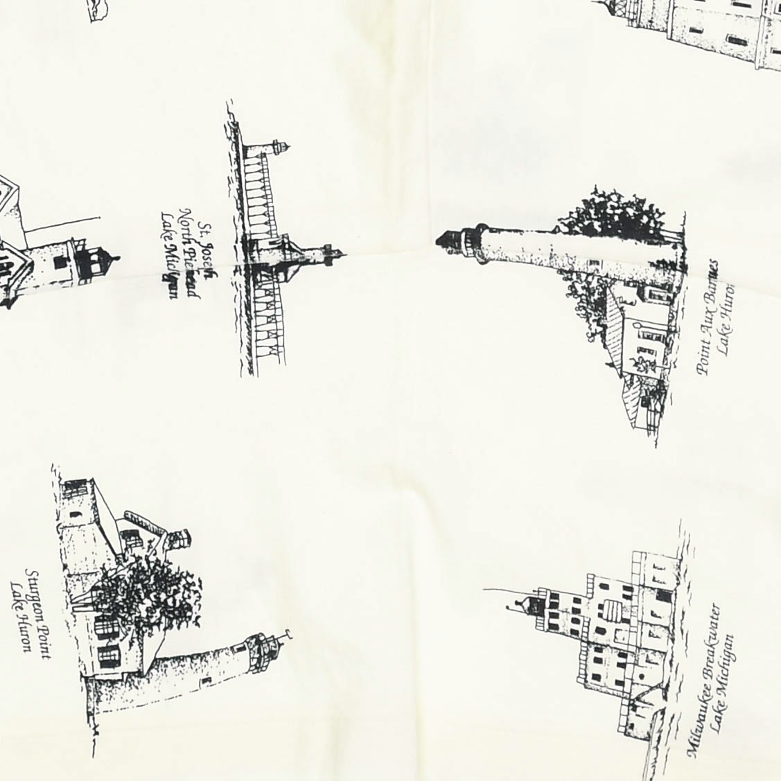 Lighthouses White Reversible Crop Top