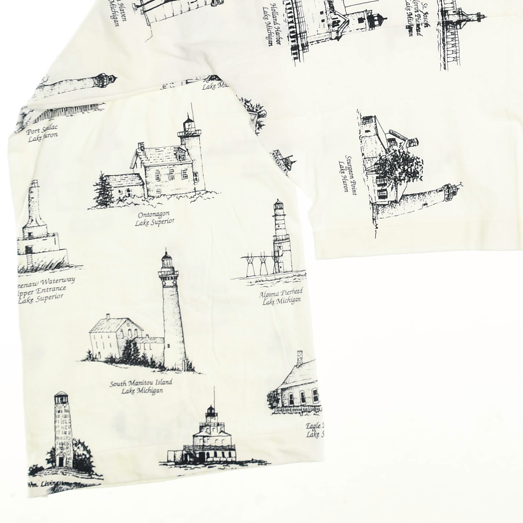 Lighthouses White Reversible Crop Top