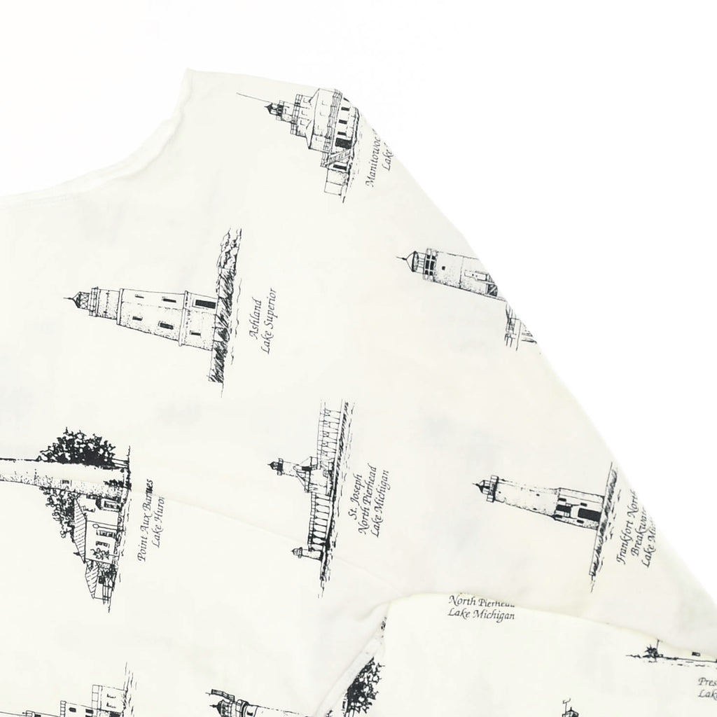 Lighthouses White Reversible Crop Top