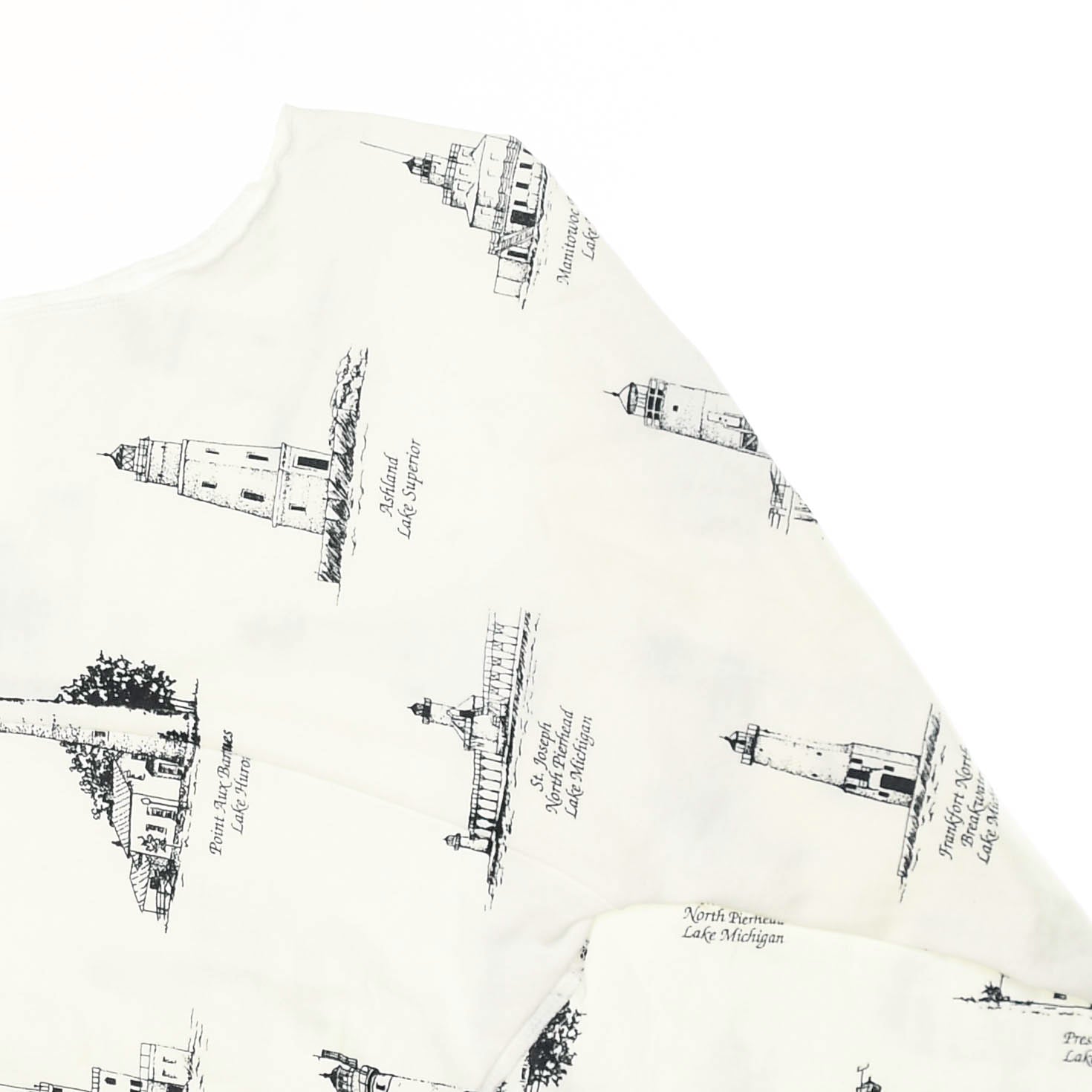 Lighthouses White Reversible Crop Top