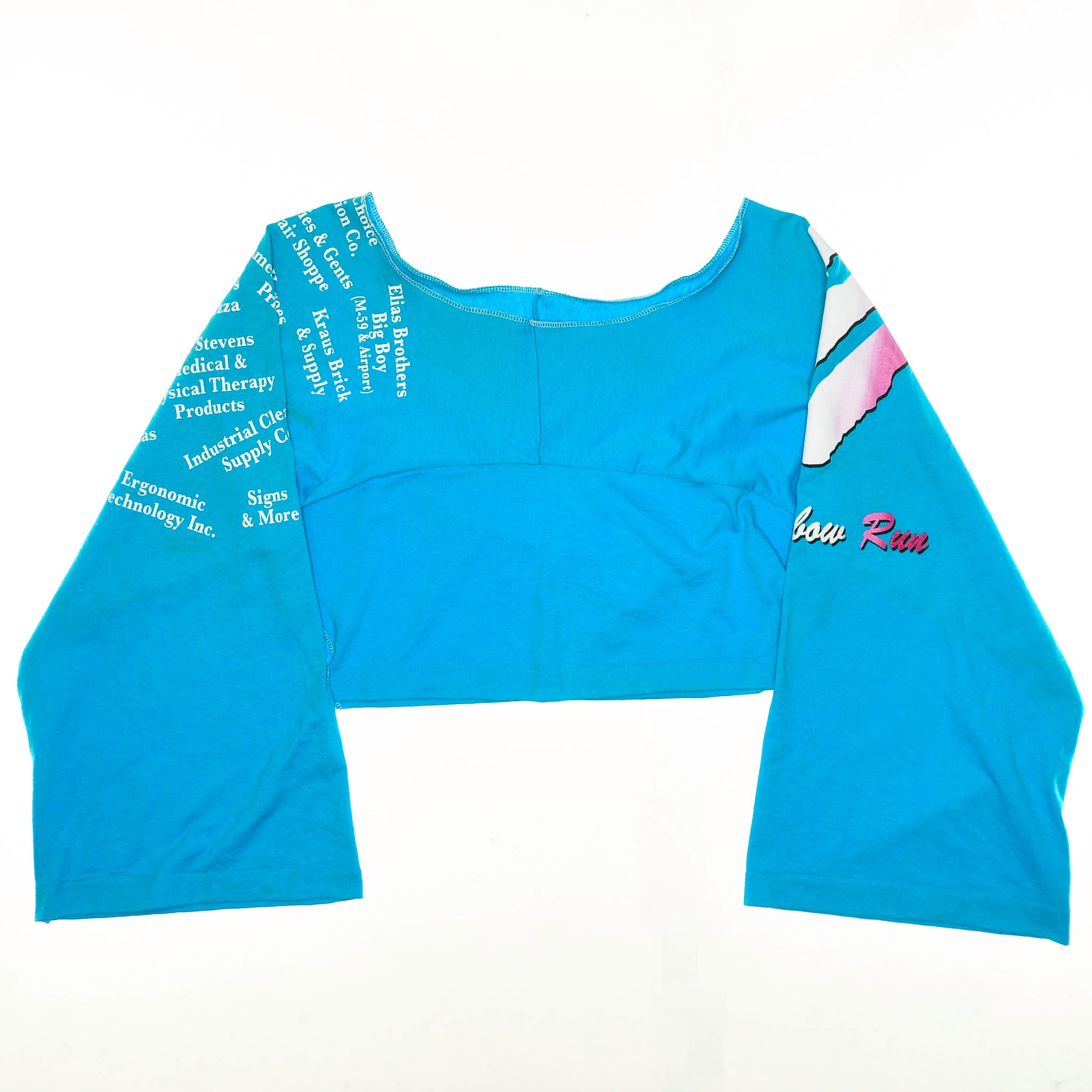 Rainbow Run Blue Reversible Crop Top