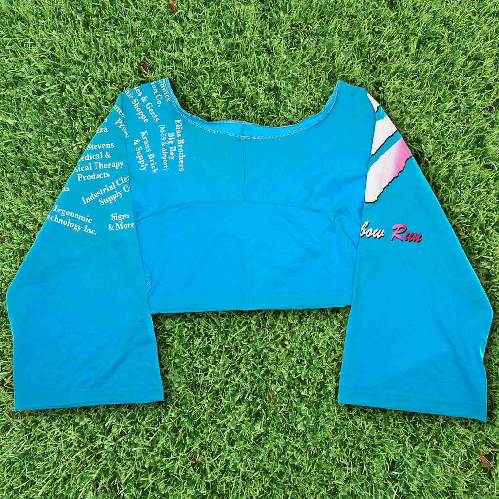 Rainbow Run Blue Reversible Crop Top