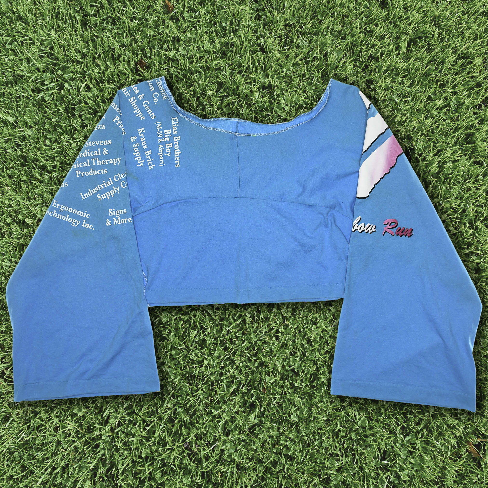 Rainbow Run Blue Reversible Crop Top
