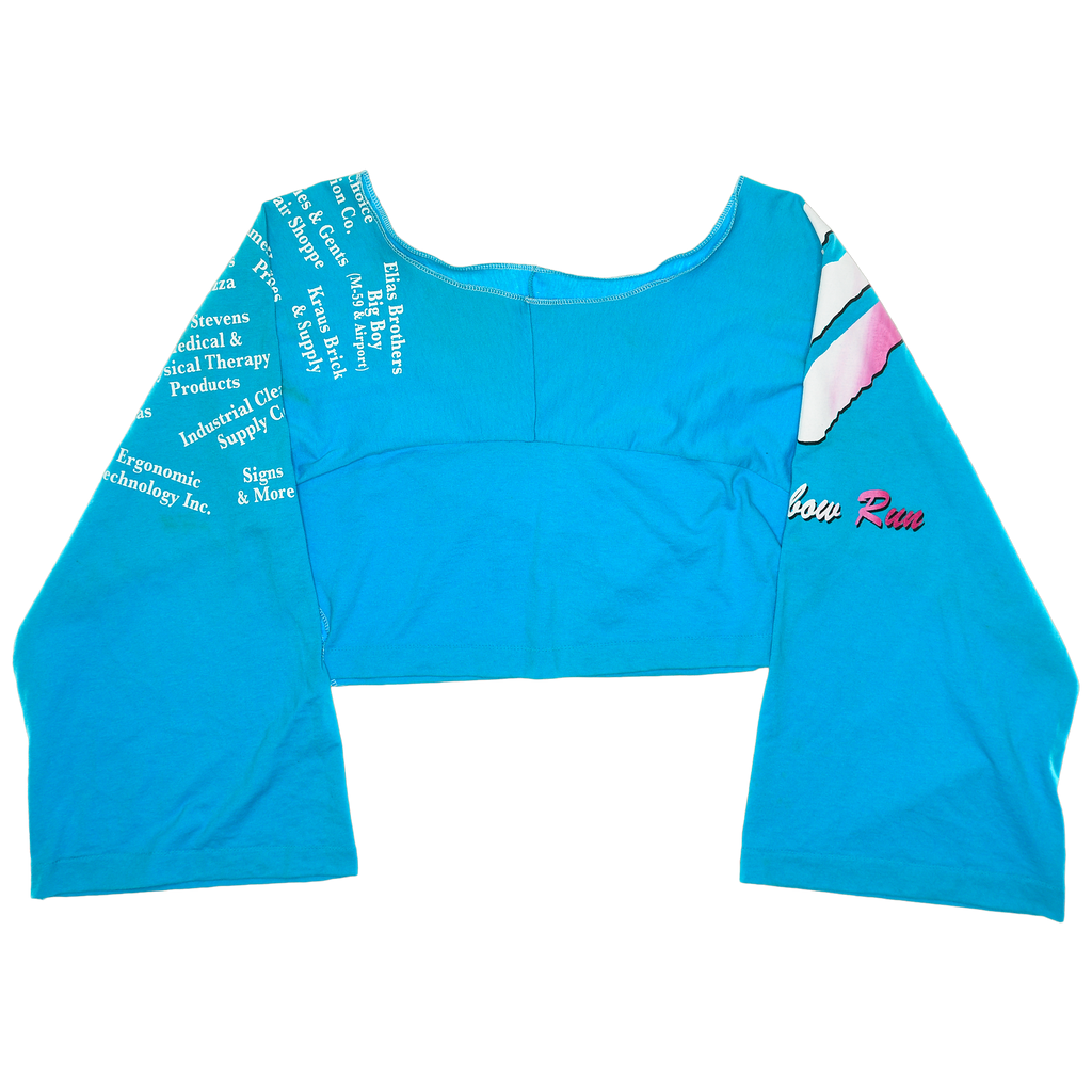 Rainbow Run Blue Reversible Crop Top