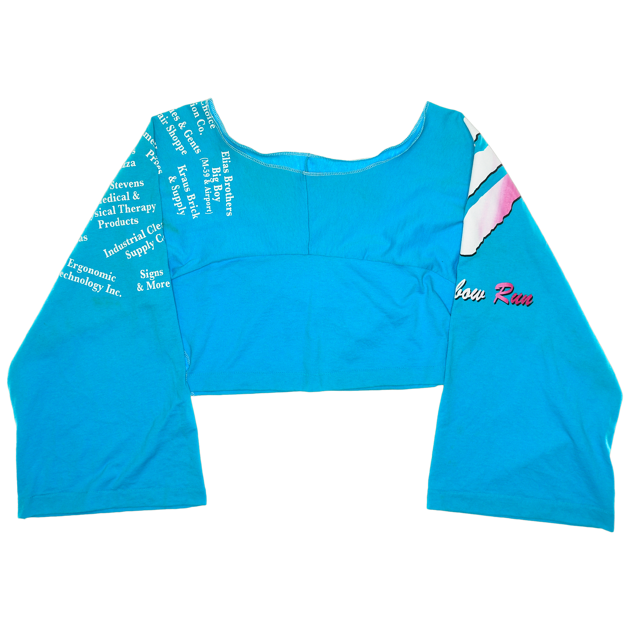 Rainbow Run Blue Reversible Crop Top