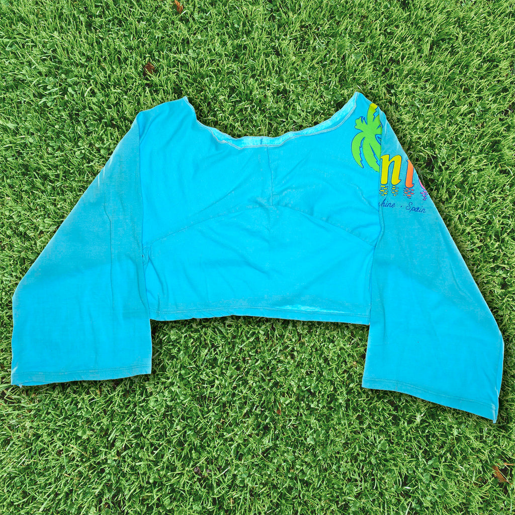 Blue Reversible Crop Top