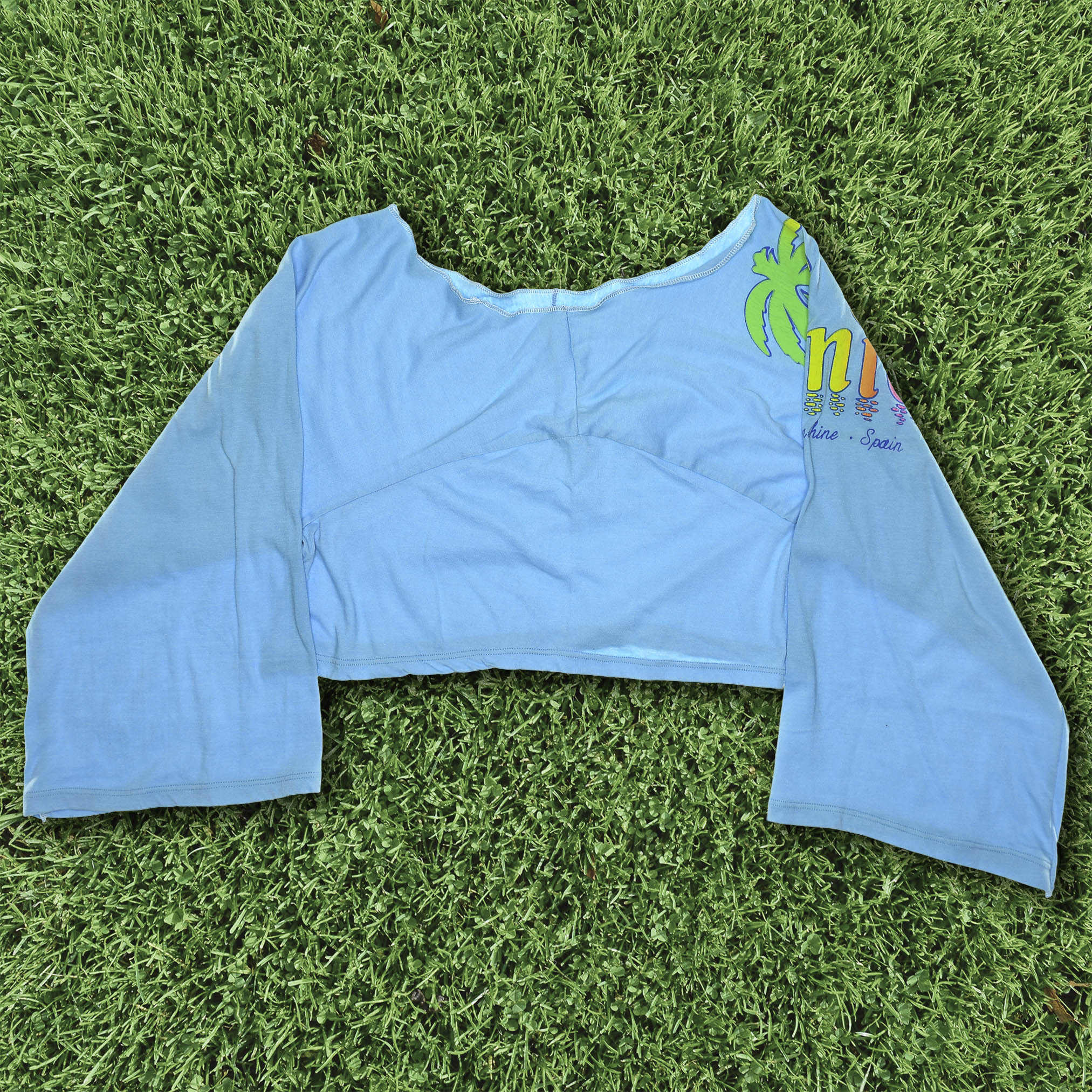 Blue Reversible Crop Top