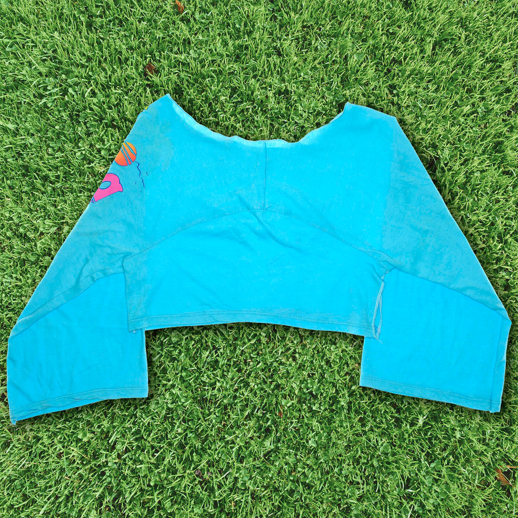 Blue Reversible Crop Top