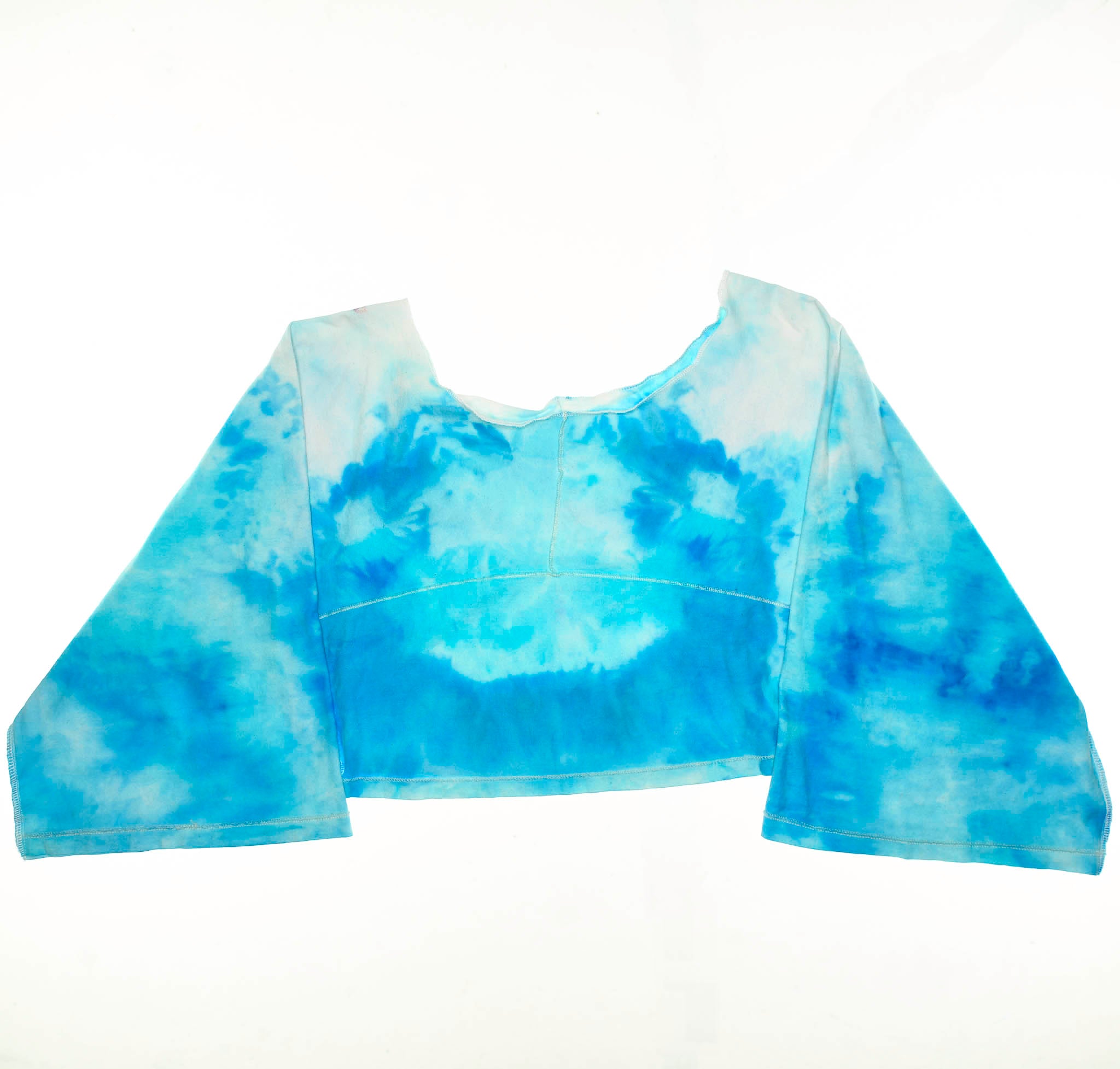 Blue Ice Dyed Reversible Crop Top
