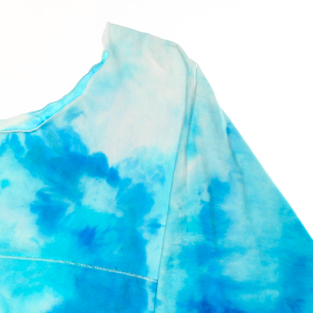 Blue Ice Dyed Reversible Crop Top