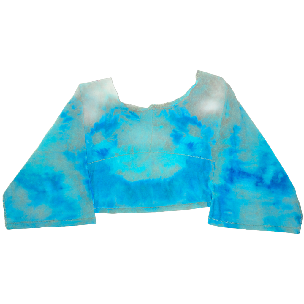 Blue Ice Dyed Reversible Crop Top