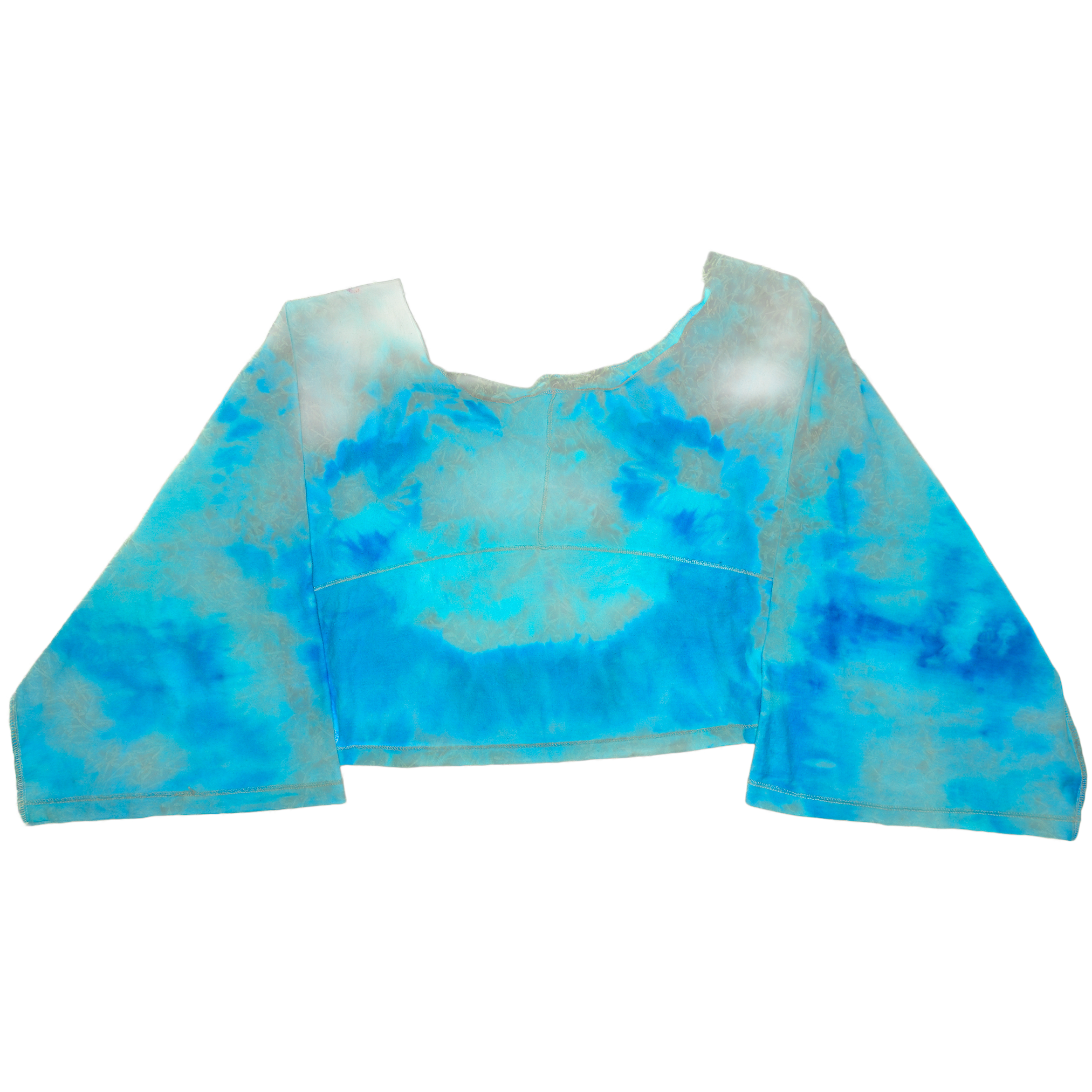 Blue Ice Dyed Reversible Crop Top