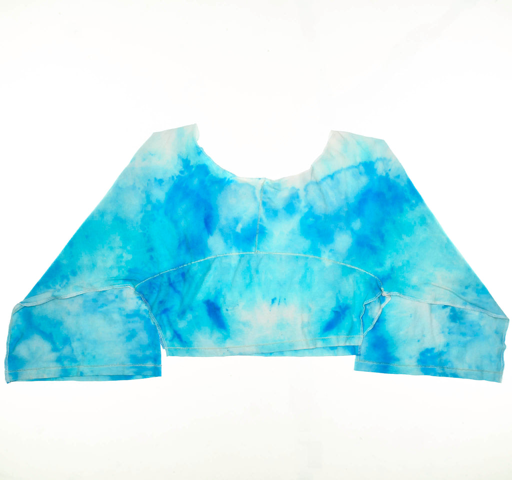 Blue Ice Dyed Reversible Crop Top