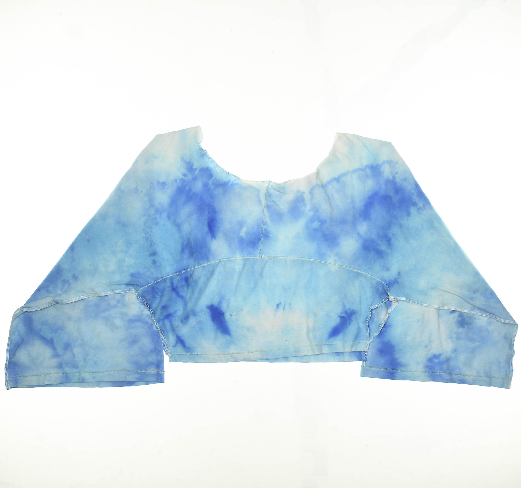 Blue Ice Dyed Reversible Crop Top
