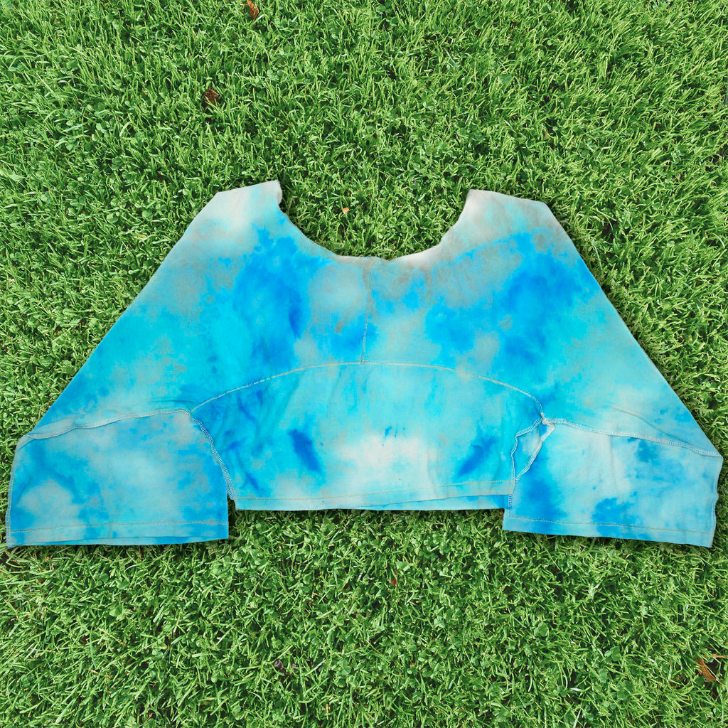 Blue Ice Dyed Reversible Crop Top