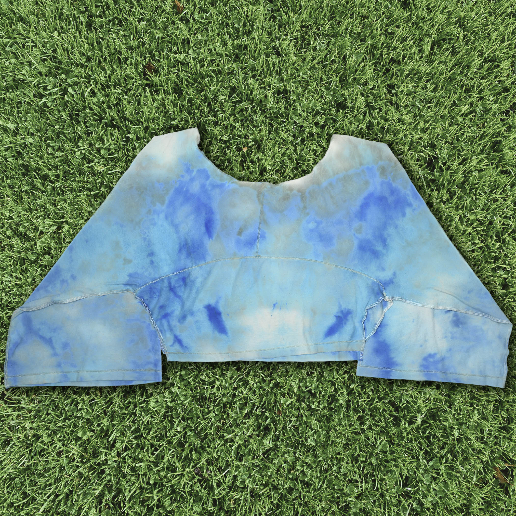 Blue Ice Dyed Reversible Crop Top
