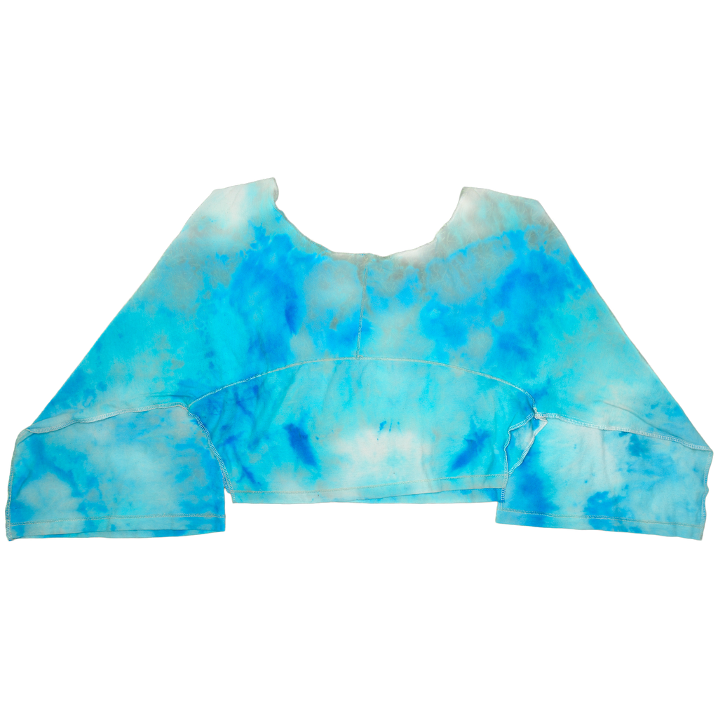 Blue Ice Dyed Reversible Crop Top