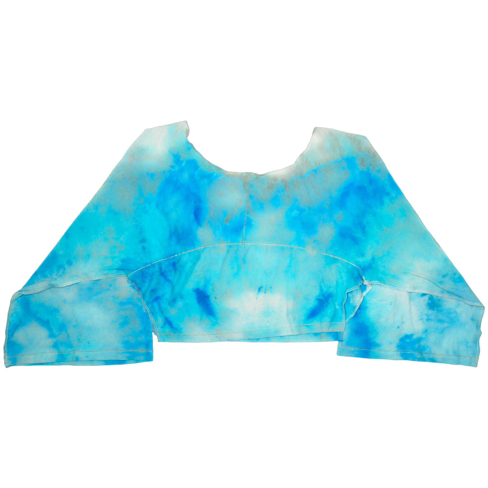 Blue Ice Dyed Reversible Crop Top