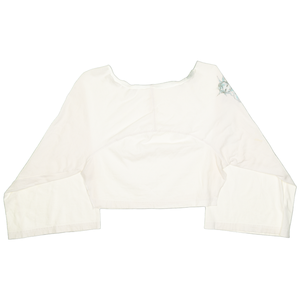 Lady Liberty White Reversible Crop Top
