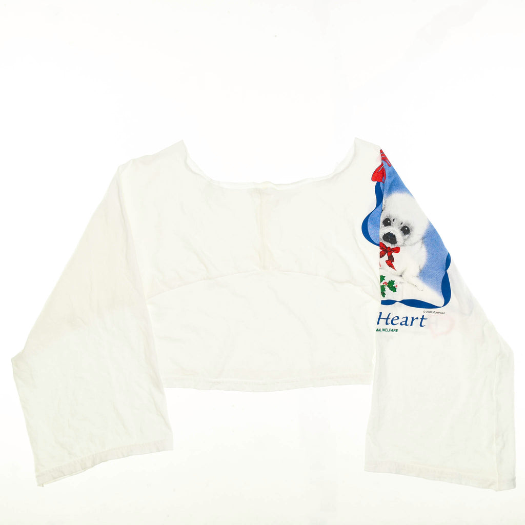 White Poodle Reversible Crop Top