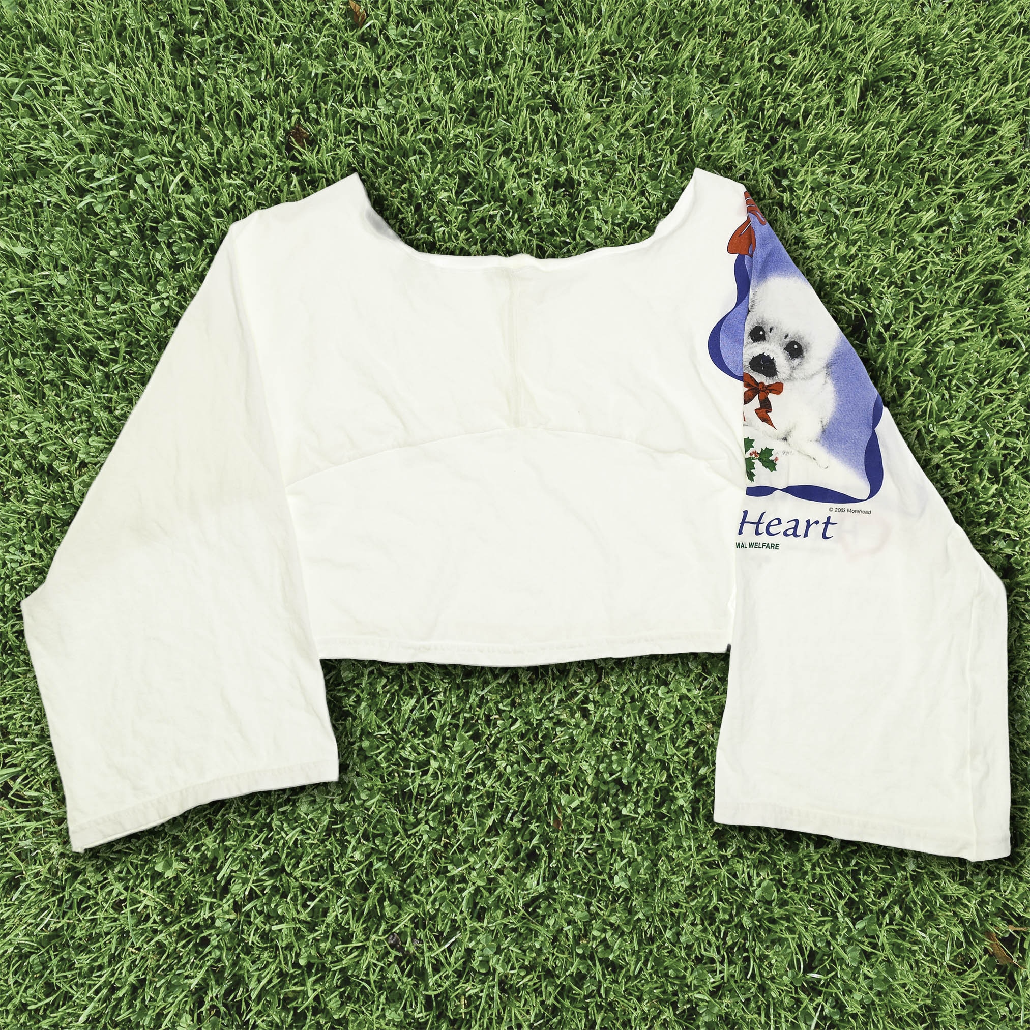 White Poodle Reversible Crop Top